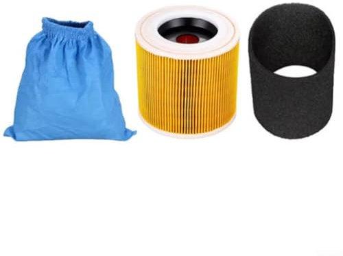 Filtre HEPA et sac textile de rechange pour aspirateurs Karcher compatible avec MV1, MV2, WD1, WD2 et WD3