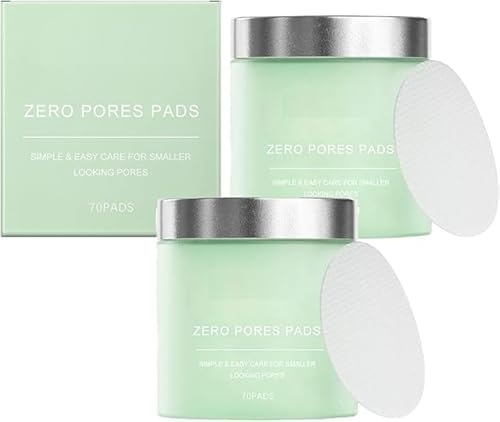 Zero PORE PaDs,Deep Cleansing & Pore Minimizing,Korean Beauty PoRe PadS, Dual-Textured Facial Toner P-Ads for Exfoliation, Smooths SkIN Texture & Brightens Skin,Clear SkIns (2)