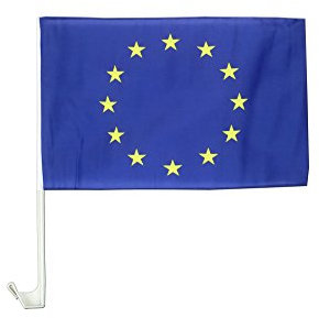 AZ FLAG - Autofahne Europäische Union - 45x30 cm - Europa Autoflagge 30 x 45 Cm - Auto Flaggen
