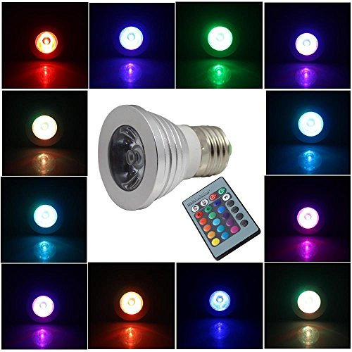 Generic Amazing Energy Saving 3W E27 RGB Multi-Color LED Lampadina Lampeggio, Strobe, Dissolvenza, Liscia Grande Uso Per Casa, Ufficio, Feste, Club e altre occasioni Con Telecomando