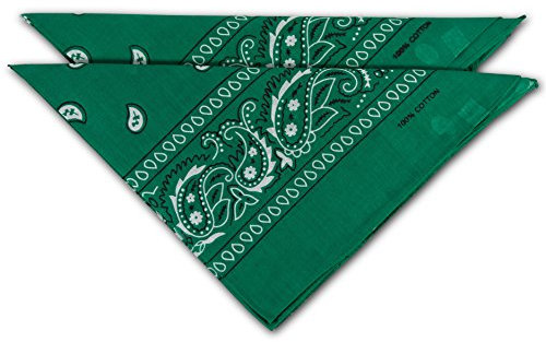 fashionchimp Nicki-Halstuch aus 100% Baumwolle im 2er Set, Unisex Bandana, AZO-Frei (Smaragd)