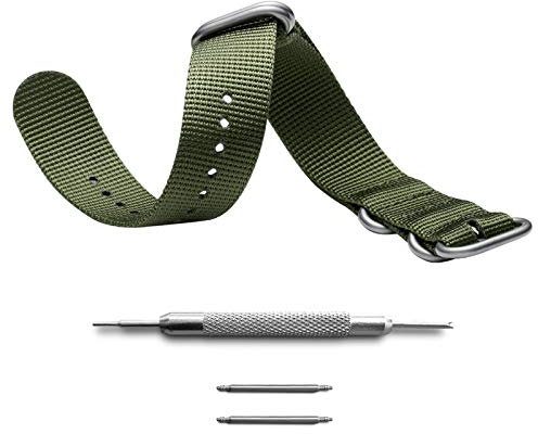 ADDIESDIVE 20mm 22mm Universelles Uhrenarmband, Nylon Canvas Woven Loop Ersatzband Armband Schnallenverschluss Verstellbarer Verschluss für Smart-Watch Sport Fitness Tracker