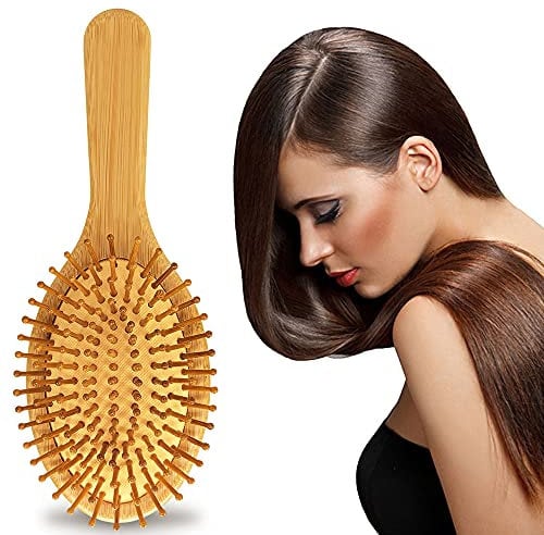 cepillo pelo madera cepillo de pelo cepillo pelo antirotura, bamboo brush wet brush cepillo desenredante natural Masaje Cepillo de pelo antiestático