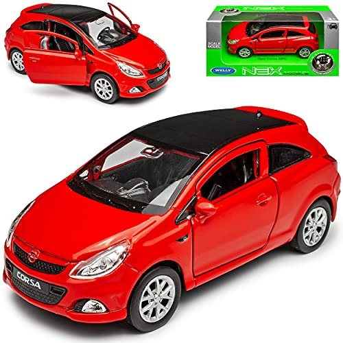 Welly Opel Corsa D OPC 3 Türer Rot 2006-2014 ca 1/43 1/36-1/46 Modell Auto