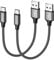 RAVIAD Cable USB C Corto 0.3M 2Pack, Carga Rapida [QC3.0 y 3,1A] Cable USB A USB C Cargador USB Tipo C Nylon Cable iPhone 16 con iPhone 16/16 Pro/15/15/Pro/iPad Pro/Air, Samsung Galaxy S24, Xiaomi