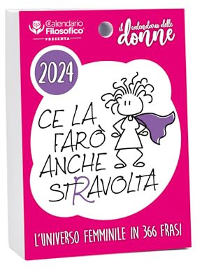 Il Calendario Filosofico 2024 Dedicato alle Donne, 365 Giorni di Pensieri al Femminile, Ogni Giorno Una Frase, Ideato e Creato a Bologna, Ricambio Formato A6 da 10x14 cm