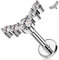 Melighting 16g Conch Ohrring Titan G23 Internally Threaded Lippenpiercings 8mm Knorpelohrring Helix Piercing Schmuck CZ Curved Cartilage Earring Helix Ohrring Flat Back Earring