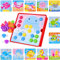 AUAUY Mosaik Steckspiel für Kinder, Kinderspiel zum Farbenlernen, Mosaik Steckspiel Set mit 12 Karten und 46 Steckperlen, Kinder Lernspielzeug, Montessori Spielzeug 2 Jahre für Geburtstag Geschenk