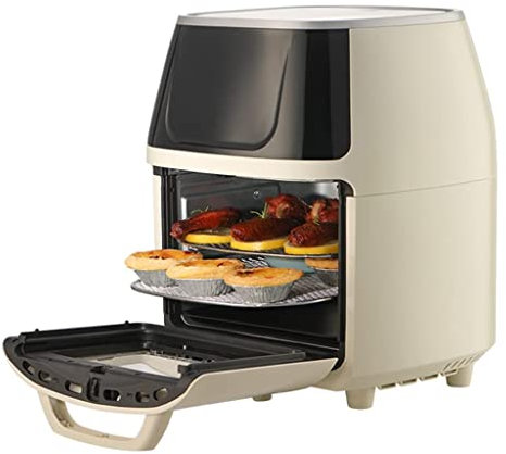 Friggitrice ad aria multifunzionale Friggitrice ad aria per uso domestico di grande capacità Smart Electric Fryer isolamento termico An(friggitrici ad aria) (beige 30 x 30 x 37 cm) (beige 30 x 30 x 37