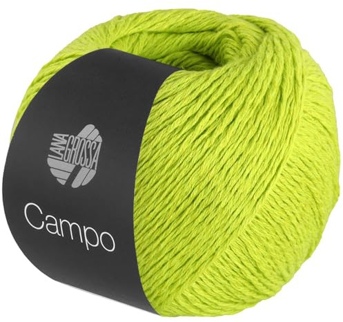 LANA GROSSA Campo | Feines, mehrfach verzwirntes Baumwoll-Mischgarn mit Struktur | Handstrickgarn aus 65% Baumwolle & 25% Viskose & 10% Leinen | 50g Wolle zum Stricken & Häkeln | 165m Garn FB 11
