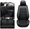 PARIE Auto Sitzbezüge Sets für Jeep Renegade, Leder Wasserdicht Schmutzabweisend Autositzschoner Autositz Innenraum Zubehör,A/Black