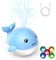 PHNIXGAM Baby Badewannenspielzeug, Wiederaufladbare Licht Up Wal Bad Spielzeug Sprinkler Badewanne Pool Wasser Brunnen Spielzeug für Kleinkinder Kinder, Blau