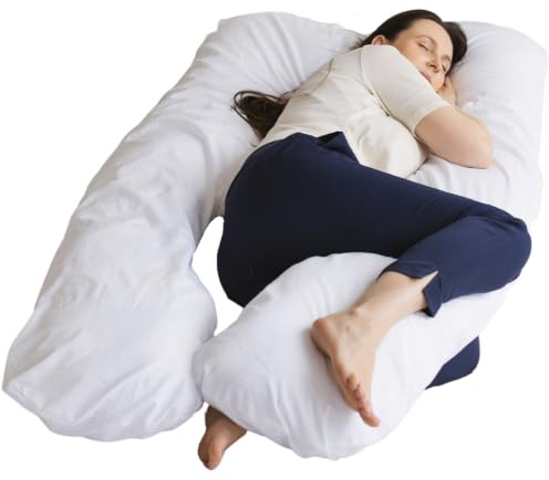 MINICAMP Schwangerschaftskissen U-Form | 50% Kapok & 50% Naturlatex | Bio-Baumwolle GOTS-Zertifiziert | Organic Pregnancy Pillow | Stillkissen Seitenschläferkissen | Abnehmbarer Bezug