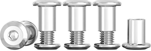 Drenky 10 Piezas Tornillos De Conexión M4x10mm Tornillos De Manguito Acero Inoxidable A2 V2A (10 x Tornillos, 10 x Tuercas Cilíndricas) M4 Tornillos Para Muebles, Armarios, Tableros De Madera