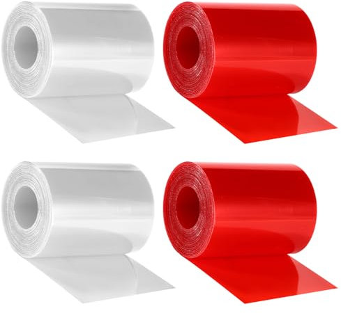 Gosknor 4 Rolls Tail Light Repair Tape, 16.4 ft x 2 Inch Headlight & Taillight Adhesive Repair Tape for Auto Tail Light Headlight Lens Fog Lights Tint Tape (2 Red, 2 Clear)