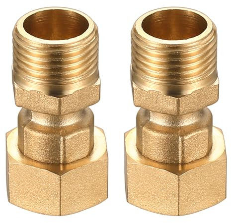 2 Pz Raccordo da 1/2 Pollice, Raccordi a Compressione per Tubo, Raccordi Filettati in Ottone, Raccordo Ottone, Raccordi Idraulici di Collegamento per Rubinetto Radiatore Aria Condizionata Tubi