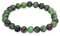 Lebensquelle Plus Kugelarmband | Perlen Armband 8 mm | Hochwertiges Edelsteinarmband | Natur Stein Edelsteinarmband dehnbar (Zoisit mit Rubin)