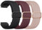 Mugust 3Piezas Correas 22mm para Amazfit GTR 4/3/3 Pro/2e/2/GTR 47mm Mujer Hombre,Nylon Elástico Pulseras para Amazfit Bip 5/Bip6/Stratos 2/Pace(22mm,Negro/Vino rojo/Rosa)