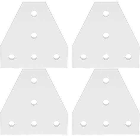 203040 T Shape Joining Plate | 5 - Hole Aluminum Bracket for Profile | Construction / CNC / 3D Printer Use | 4mm Thick, 20mm Pitch (2020T Model)