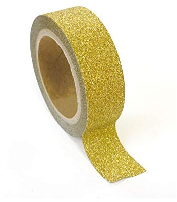 Masking tape à paillettes 1,5 cm x 5 m - Doré