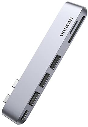UGREEN Hub USB C Thunderbolt 3 7-in-2 Supporta 6K Video PD100W 40Gbps Lettore di Schede SDTF in Alluminio Compatibile con MacBook Air PRO M1 M2