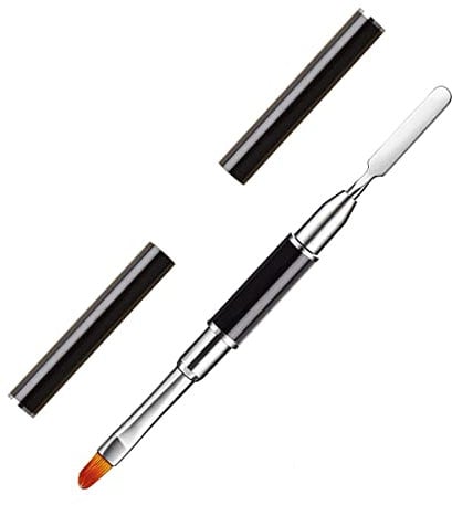 Dual-Ended Poly UV Gel Brush & Picker, Kalolary 2 in 1 Designs Poly Brushes Stainless Steel Gel Nail Tool for Poly UV Gel Acrylic Nails Extension