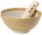 TIKUSAN Juego de mortero y pilón de cerámica Ripple Ridge (Suribachi y Surikogi) con boquilla fabricada en Japón Mino Ware (marrón medio)