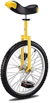 Einrad Gelbe Einräder für Erwachsene Kinder, Stahlrahmen, 16inch/18inch/20 Inch EIN Rad Laufrad für Teenager Männer Frau Junge, Berg Im Freien (Size : 20in(51cm))
