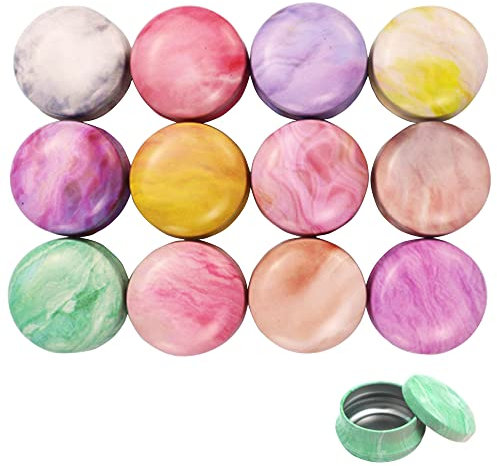 Csirnto Kerzen Behälter 12 Stück Kleine Kerzen-Dosen Leeren Dosen Kerze Blechdosen Kerzenherstellung Zubehör Mini Metalldose mit Deckel Kerzenbehälter Kerzenhalter Mini Boxen für DIY Kerzen