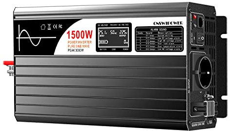 1500W wechselrichter 36V auf 230v Reiner Sinus mit Fernbedienung & Doppel-Digitalanzeige DC 36V zu AC 230V 50Hz (DC36V (Bereich 30V-45V) 1500W)