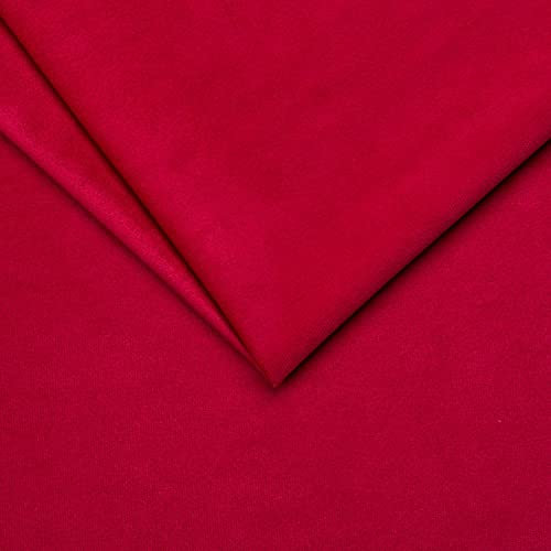PINaPIN Möbelstoff Velour Polstermaterial Polstermöbel Polyesterstoff Polyester Stoffe meterware zum Freizeit-Sets, Möbelbezüge, Möbelpolsterei, Sessel, Zubehöre 100 x 145 cm (ROT)