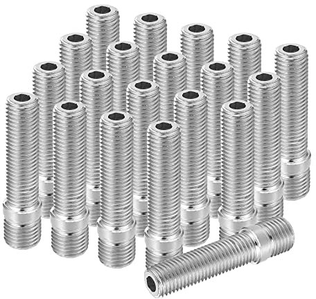 X AUTOHAUX M14x1.5 à M12x1.5 Roue Goujon pour VW - 20 Pcs Argenté Ton
