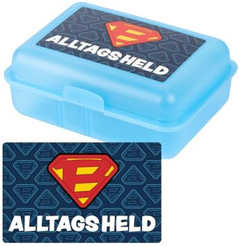 United Labels Bastian Bielendorfer Brotdose - Alltagsheld Butterbrotdose mit Trennwand Lunchbox Blau