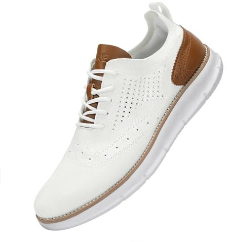 SVNKE Zapatos de Cordones Zapatillas de Vestir Clásico Oxfords Formales Derby para Hombre Boda Negocios Blanco 42