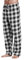 2024 – Mode Herren Casual Plaid Sport Plaid Pyjama Hose Jogger Athletic Herren mit Taschen, Schwarz, M
