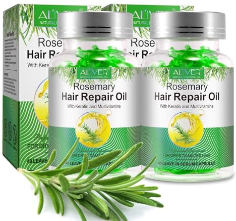 P-Beauty Bio Haaröl Rosmarinöl mit Biotin & Keratin - 2x 40Stück für äußere Anwendung, Haaröl für Haarwachstum & Kopfhautpflege - gegen Haarausfall - Haarpflege mit Rosmarin - Ätherisches Öl