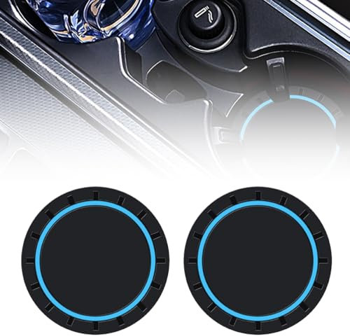 SGERUFZ 2 Stück Universal Auto Getränkehalter Untersetzer Auto Tassenhalter Untersetzer Silikon Anti Rutsch Auto Tassenhalter Matten Für Männer Frauen(Blau)