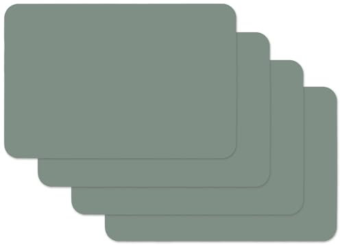 sopomarkt24 Tischset Grey 4er Platzset Tischsets & Untersetzer für Küche Esszimmer Platzdeckchen Tischmatte abwaschbar & leicht zu reinigen 45 x 30 cm