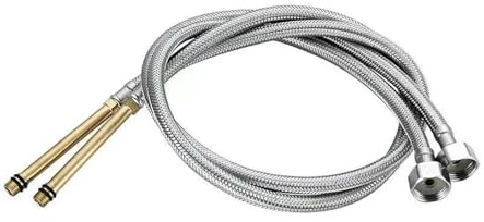 Tuyau en acier inoxydable tressé en nylon, tuyau en silicone, plomberie, robinet thermorésistant, tuyau de lavabo, conduit de cuisine, salle de bain(50cm)