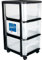 Schubladenschrank mit Rollen 3 transparenten Schubladen Rollcontainer aus Kunststoff Rollwagen Rollschrank