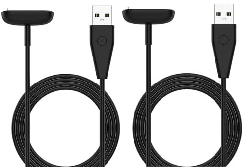 JZK 2pcs Charge Cable for Fitbit Charge 6/Charge 5/Luxe Smartwatch,Replacement Charger USB Dock, 1M Portable Charging Dock Compatible with Fitbit Luxe/Charge5/Charge6