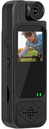 Eeuye Mini Cámara HD 1080P, Grabadora de Vídeo Digital Portátil, Cámara Corporal con Visión por Infrarrojos, Videocámara Deportiva Compacta DV