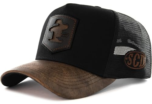 Sacudido's Trucker-Kappe, Agribusiness, Ranch-Hut, Bauernhofkappe, verstellbar, für Damen und Herren, ideal für die Jagd, Schwarz, M/Einheitsgröße