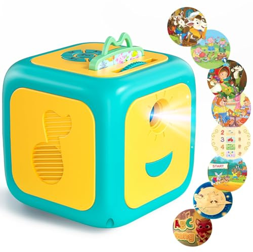 GEAUH Projecteur d'histoire pour enfants avec musique et veilleuse – Machine de rêve de livre d'histoires avec 5 histoires, berceuses apaisantes, jouet éducatif pour filles et garçons à partir de 3