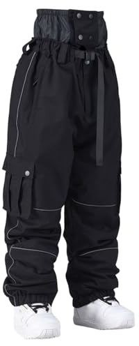 Generisch Damen Herren Skihose Super Baggy Snowboardhose Oversize Schneehose Ski Hose Snowboard Hose Thermo Für Männer Frauen - Wasserdicht Winddicht Warm Atmungsaktiv Latzhose Verstellbar Skihosen