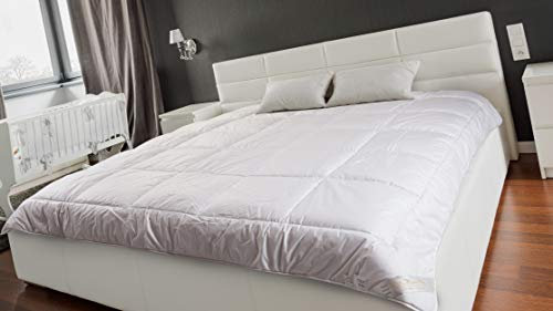 Merino Wool Bettdecke aus Reiner Wolle, natürliche Baumwolle, 10,5 Tog, 500 g/m², Bettdecke (200 x 200 cm)