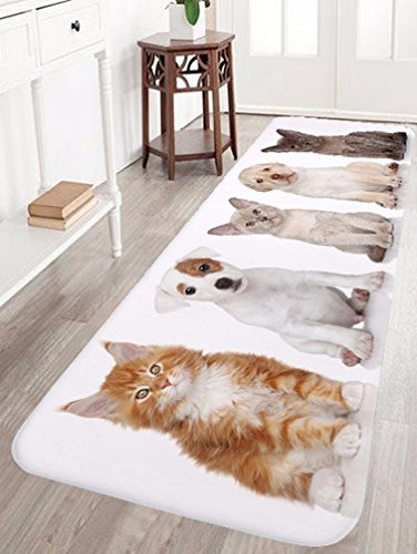 A.Monamour Badematten Badteppiche Badvorleger Nette Haustiere Hunde Katzen Tier Liebhaber Thema Druck Weichen Flanell Saugfähigen Boden Matten Teppiche Bereich Teppiche Für Schlafzimmer Badezimmer