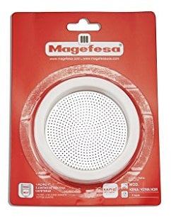 MAGEFESA ® 09REMEPFJK9 Set de 3 juntas y filtro de silicona compatible con cafetera italiana MAGEFESA KENIA, COLOMBIA y JAMAICA de 9 TAZAS, repuesto original del fabricante