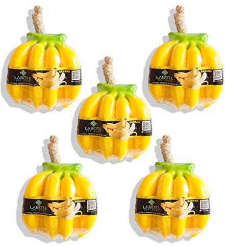 LABOTE Handgemachte thailändische Bio Naturseife Banane mit typischem Duft, 5 Stück