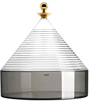 Kartell Trullo Boîte de rangement en verre fumé transparent 27 x 25 cm